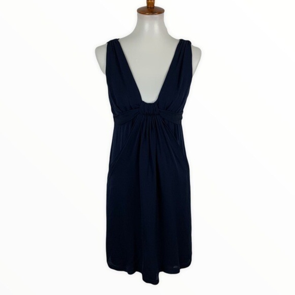 Graham And Spencer 100% Silk Deep V Neck Cocktail Party Dress‎ Small Made In USA
